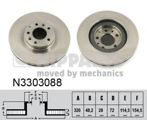 NIPPARTS - N3303088 - Тормозной диск (Тормозная система)