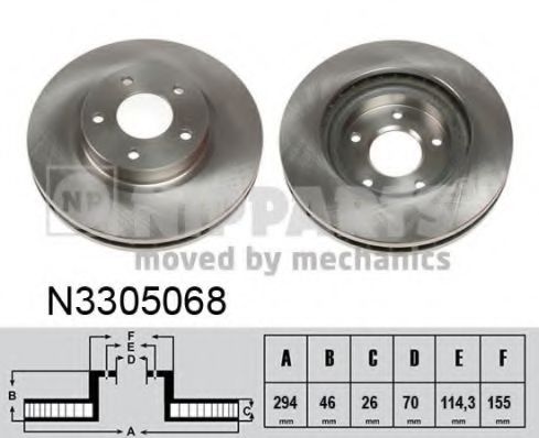 NIPPARTS - N3305068 - Тормозной диск (Тормозная система)