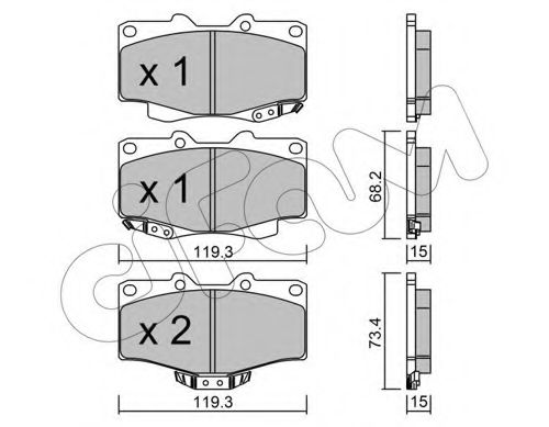 CIFAM - 822-129-0 - Комплект тормозных колодок, дисковый тормоз (Тормозная система)