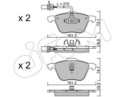 CIFAM - 822-551-0 - Комплект тормозных колодок, дисковый тормоз (Тормозная система)