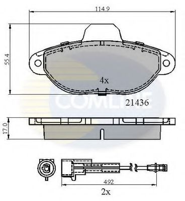 COMLINE - CBP2509 - Комплект тормозных колодок, дисковый тормоз (Тормозная система)