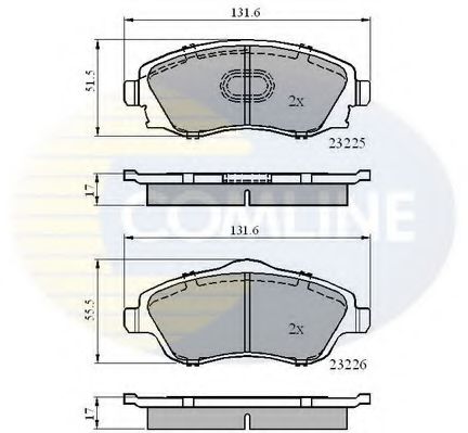 COMLINE - CBP31112 - Комплект тормозных колодок, дисковый тормоз (Тормозная система)