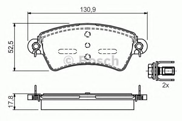 BOSCH - 0 986 424 529 - Комплект тормозных колодок, дисковый тормоз (Тормозная система)