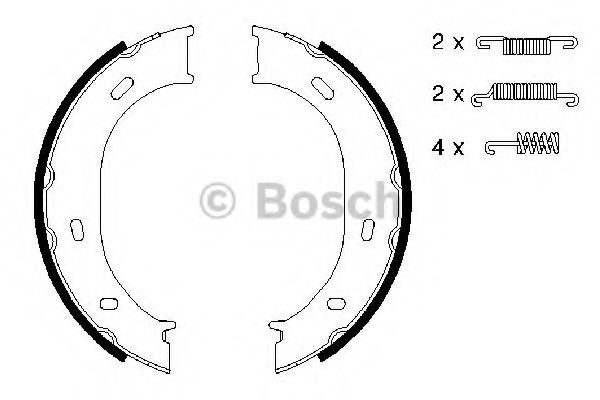 BOSCH - 0 986 487 610 - Комплект тормозных колодок, стояночная тормозная система (Тормозная система)