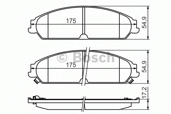 BOSCH - 0 986 494 483 - Комплект тормозных колодок, дисковый тормоз (Тормозная система)