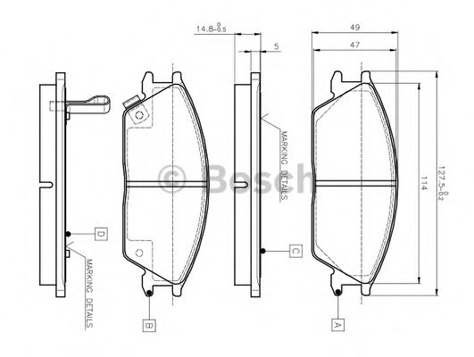 BOSCH - 0 986 TB2 115 - Комплект тормозных колодок, дисковый тормоз (Тормозная система)