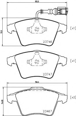 HELLA PAGID - 8DB 355 011-171 - Комплект тормозных колодок, дисковый тормоз (Тормозная система)