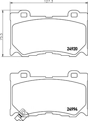 HELLA PAGID - 8DB 355 015-411 - Комплект тормозных колодок, дисковый тормоз (Тормозная система)