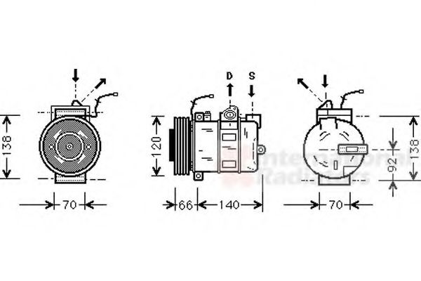 VAN WEZEL - 7400K040 - Компрессор, кондиционер (Кондиционер)