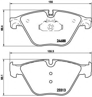 BREMBO - P 06 074 - Комплект тормозных колодок, дисковый тормоз (Тормозная система)