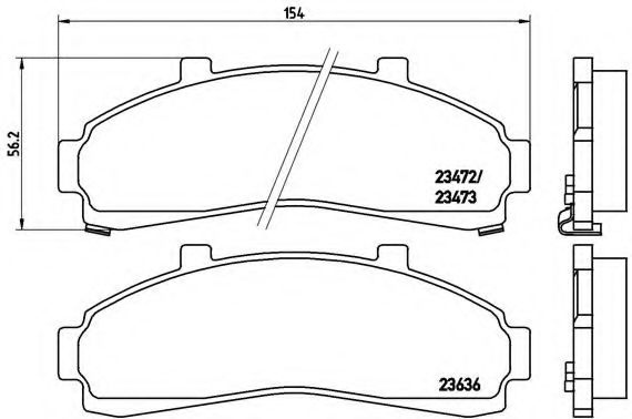 BREMBO - P 24 041 - Комплект тормозных колодок, дисковый тормоз (Тормозная система)