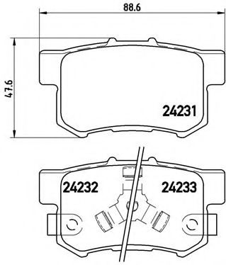 BREMBO - P 28 051 - Комплект тормозных колодок, дисковый тормоз (Тормозная система)