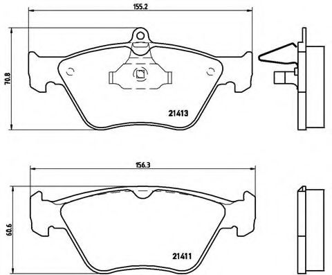 BREMBO - P 59 019 - Комплект тормозных колодок, дисковый тормоз (Тормозная система)