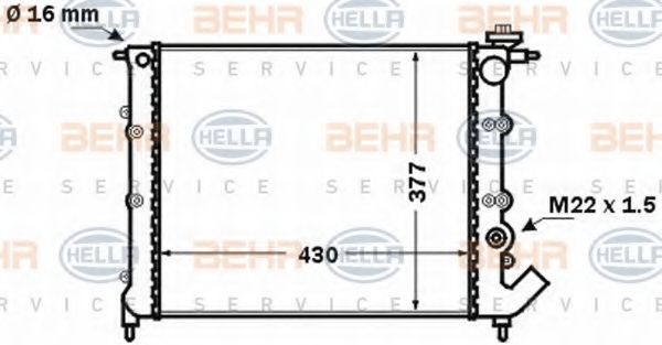 HELLA - 8MK 376 771-541 - Радиатор, охлаждение двигателя (Охлаждение)