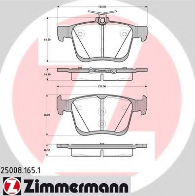 ZIMMERMANN - 25008.165.1 - Комплект тормозных колодок, дисковый тормоз (Тормозная система)