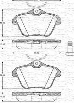 MAGNETI MARELLI - 363702161075 - Комплект тормозных колодок, дисковый тормоз (Тормозная система)