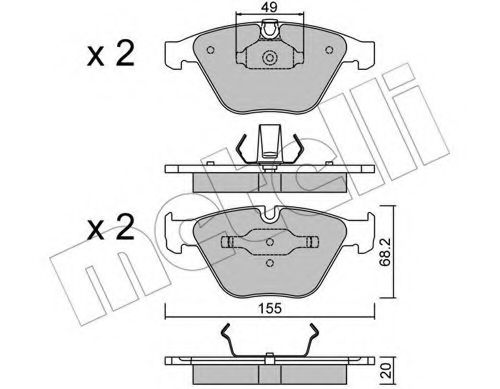 METELLI - 22-0558-0 - Комплект тормозных колодок, дисковый тормоз (Тормозная система)