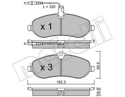 METELLI - 22-0707-0 - Комплект тормозных колодок, дисковый тормоз (Тормозная система)