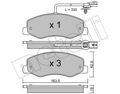 METELLI - 22-0900-0 - Комплект тормозных колодок, дисковый тормоз (Тормозная система)