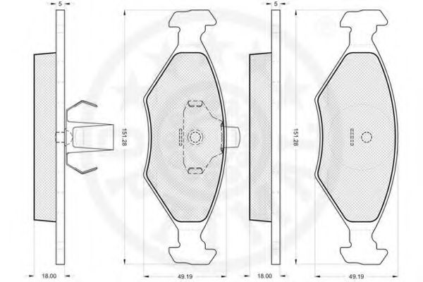 OPTIMAL - 12177 - Комплект тормозных колодок, дисковый тормоз (Тормозная система)