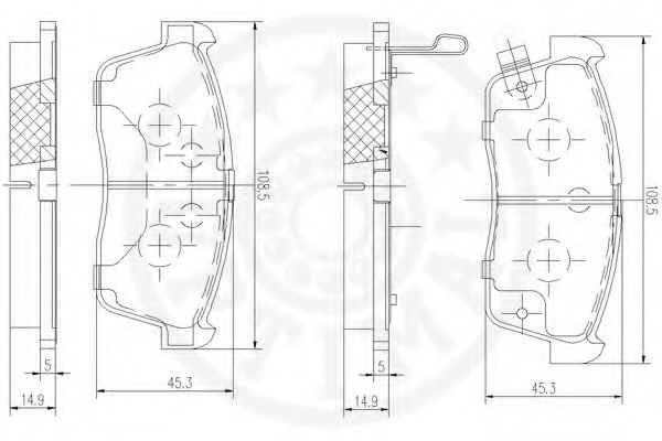 OPTIMAL - 72411 - Комплект тормозных колодок, дисковый тормоз (Тормозная система)