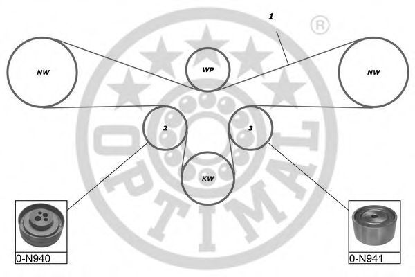 OPTIMAL - SK-1343 - Комплект ремня ГРМ (Ременный привод)