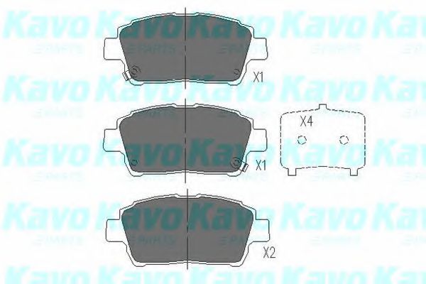 KAVO PARTS - KBP-9009 - Комплект тормозных колодок, дисковый тормоз (Тормозная система)