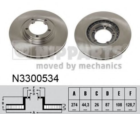 NIPPARTS - N3300534 - Тормозной диск (Тормозная система)