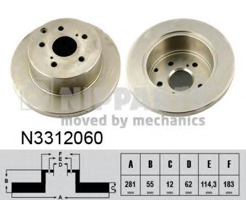 NIPPARTS - N3312060 - Тормозной диск (Тормозная система)