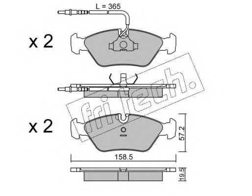 FRI.TECH. - 093.2 - Комплект тормозных колодок, дисковый тормоз