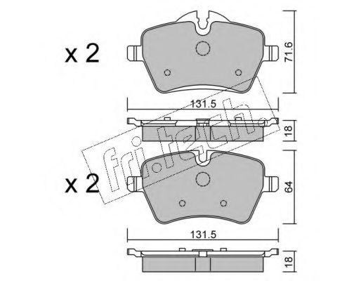 FRI.TECH. - 784.0 - Комплект тормозных колодок, дисковый тормоз (Тормозная система)