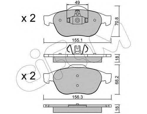 CIFAM - 822-336-2 - Комплект тормозных колодок, дисковый тормоз (Тормозная система)