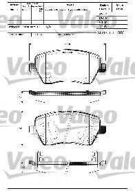 VALEO - 598847 - Комплект тормозных колодок, дисковый тормоз (Тормозная система)