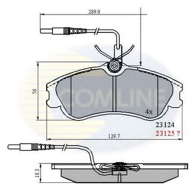 COMLINE - CBP1174 - Комплект тормозных колодок, дисковый тормоз (Тормозная система)