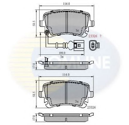 COMLINE - CBP11313 - Комплект тормозных колодок, дисковый тормоз (Тормозная система)