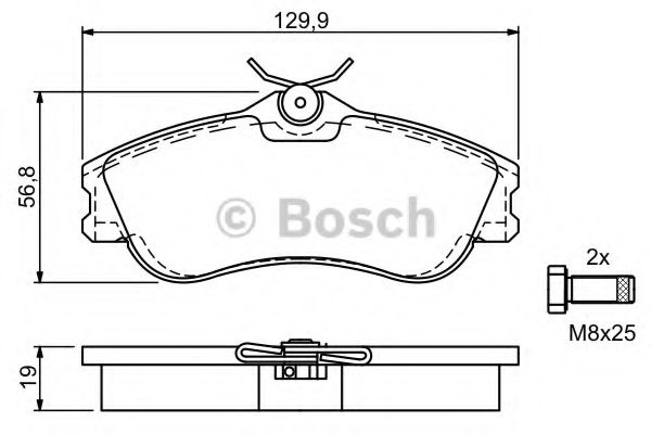 BOSCH - 0 986 424 583 - Комплект тормозных колодок, дисковый тормоз (Тормозная система)