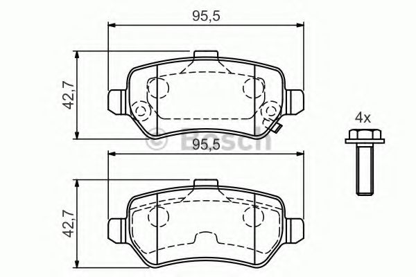 BOSCH - 0 986 424 646 - Комплект тормозных колодок, дисковый тормоз (Тормозная система)