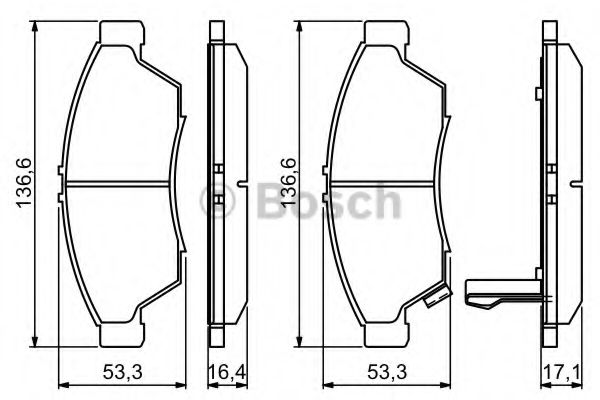 BOSCH - 0 986 494 238 - Комплект тормозных колодок, дисковый тормоз (Тормозная система)