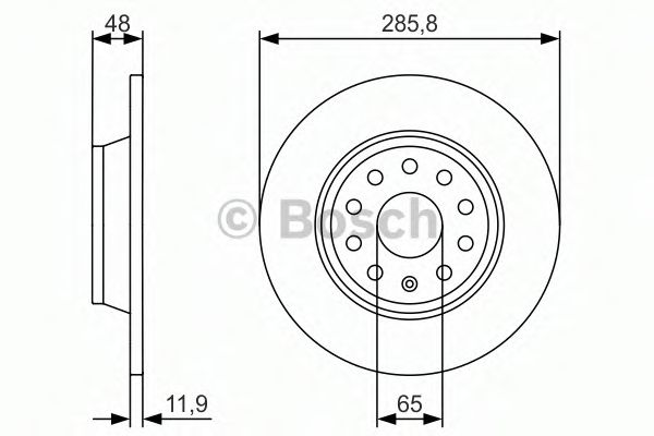 BOSCH - 0 986 479 972 - Тормозной диск (Тормозная система)