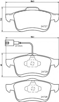 HELLA PAGID - 8DB 355 014-241 - Комплект тормозных колодок, дисковый тормоз (Тормозная система)