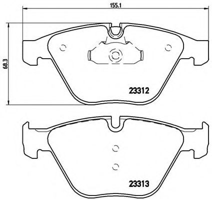 BREMBO - P 06 054 - Комплект тормозных колодок, дисковый тормоз (Тормозная система)