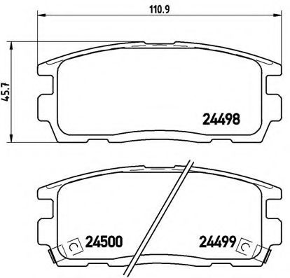 BREMBO - P 10 004 - Комплект тормозных колодок, дисковый тормоз (Тормозная система)