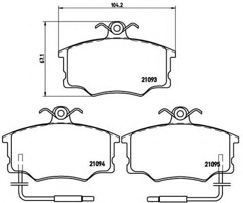 BREMBO - P 23 034 - Комплект тормозных колодок, дисковый тормоз (Тормозная система)