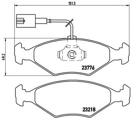 BREMBO - P 23 122 - Комплект тормозных колодок, дисковый тормоз (Тормозная система)