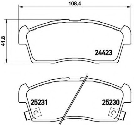 BREMBO - P 61 108 - Комплект тормозных колодок, дисковый тормоз (Тормозная система)