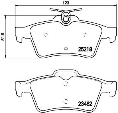 BREMBO - P 61 110 - Комплект тормозных колодок, дисковый тормоз (Тормозная система)