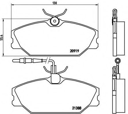 BREMBO - P 68 014 - Комплект тормозных колодок, дисковый тормоз (Тормозная система)