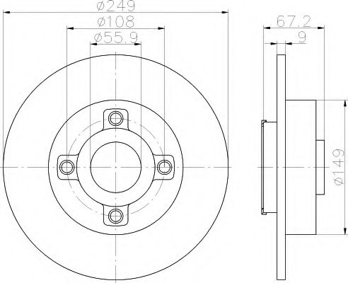 HELLA - 8DD 355 111-331 - Тормозной диск (Тормозная система)