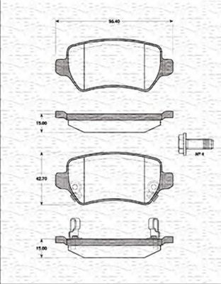 MAGNETI MARELLI - 363702161279 - Комплект тормозных колодок, дисковый тормоз (Тормозная система)