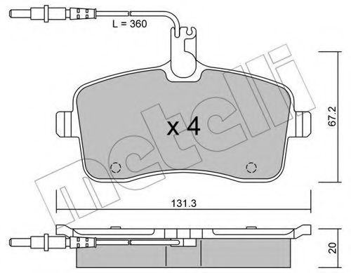 METELLI - 22-0600-0 - Комплект тормозных колодок, дисковый тормоз (Тормозная система)